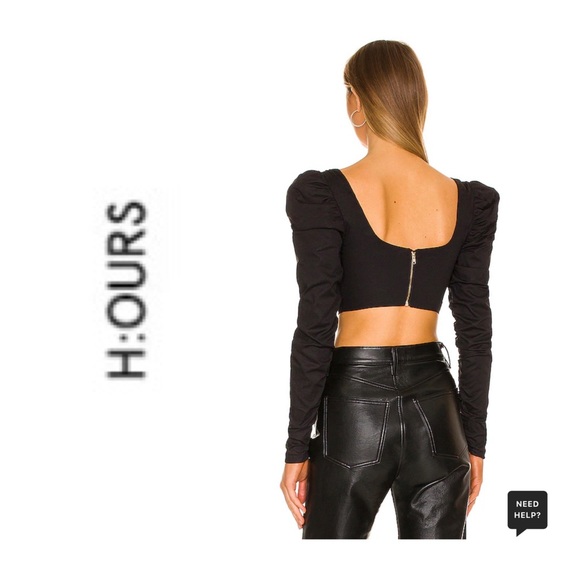 H:OURS NWOT Mona Top In Black Size XS - Picture 4 of 11